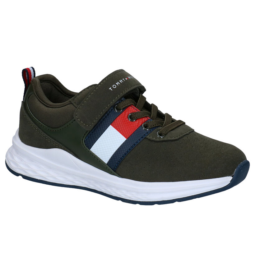 Tommy Hilfiger Baskets basses en Vert kaki en simili cuir (295407)