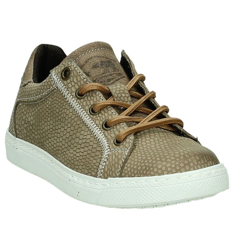 Bullboxer Lage Sneaker Taupe met Slangenprint , , pdp