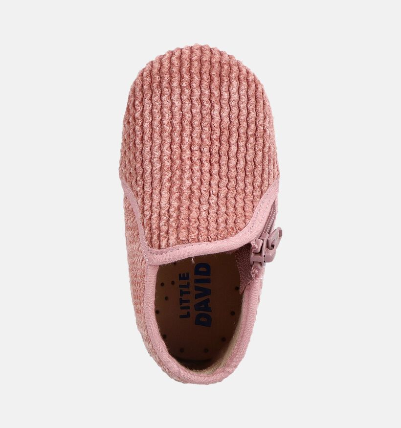 Little David Pantoufles en Rose pour filles (381104) - pour semelles orthop&eacute;diques