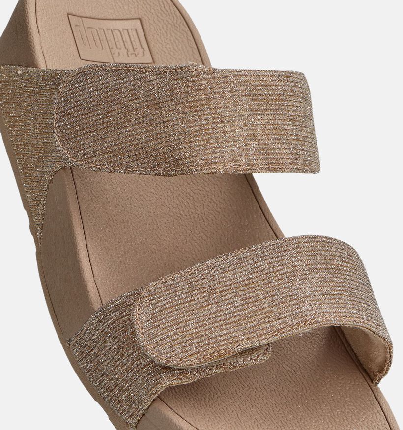 FitFlop Lulu Adjustable Shimmerlux Zwarte Slippers FitFlop Lulu Adjustable Shimmerlux Bronzen Slippers voor dames (372336)