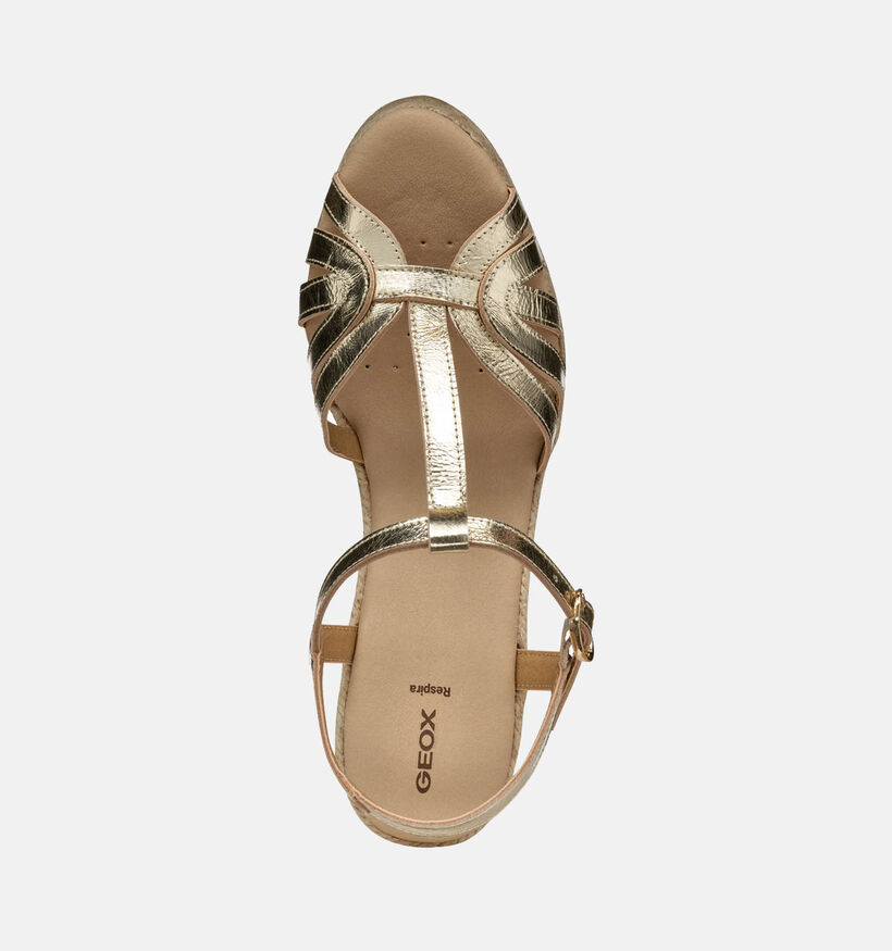 Geox Gelsa Gouden Sandalen met sleehak voor dames (353791)