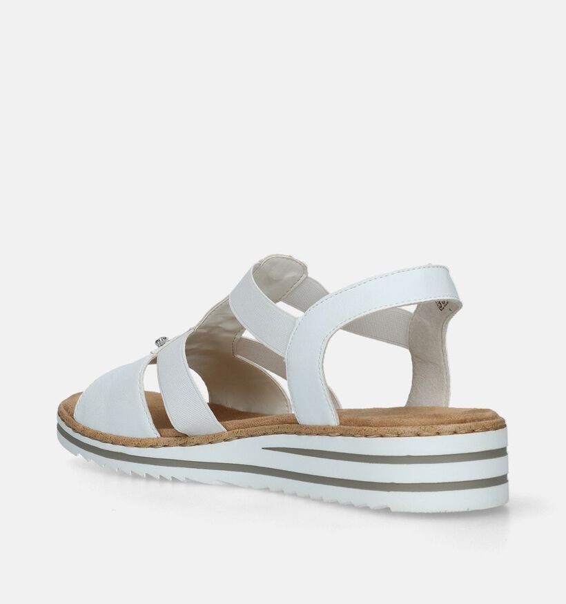 Rieker Witte Sandalen met sleehak voor dames (339057)