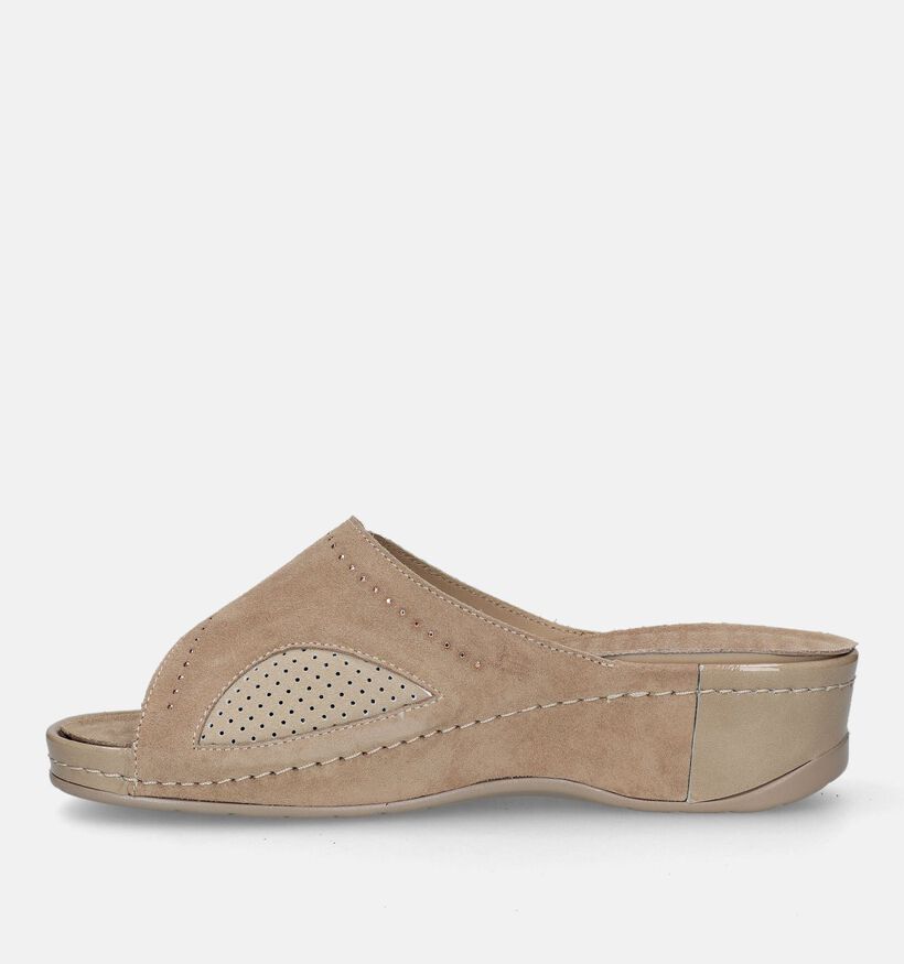 Scholl Nives Mules en Taupe pour femmes (336735) - pour semelles orthopédiques