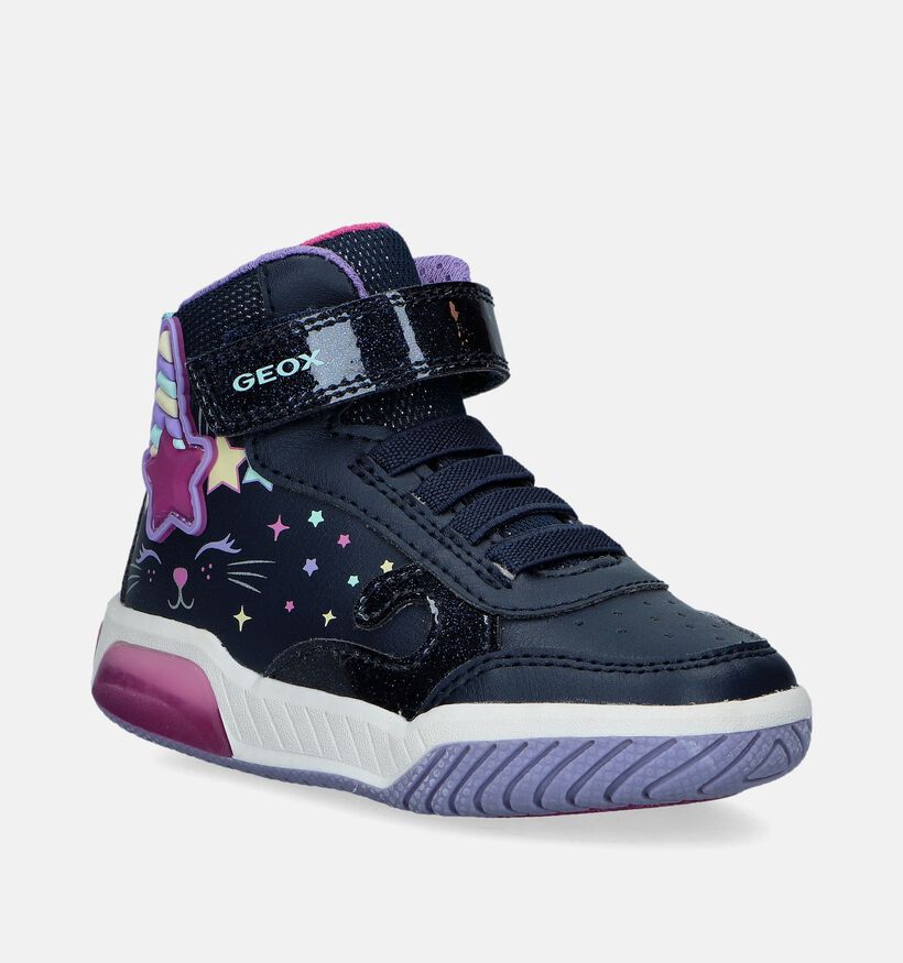 Geox Inek Baskets en Bleu pour filles (345929) - pour semelles orthopédiques