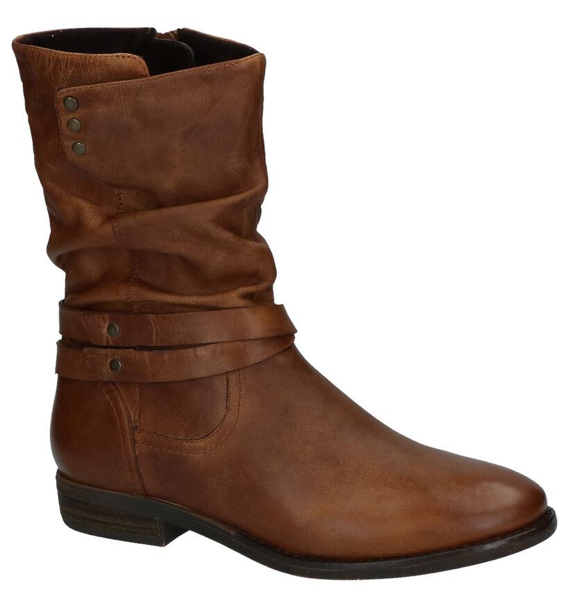 Cognac Korte Laarzen SPM in leer (226830)