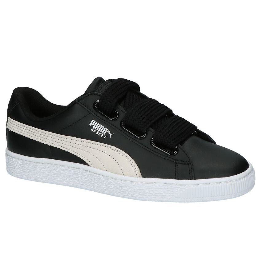Puma Basket Heart Lage Sneakers Zwart puma kopen in de aanbieding