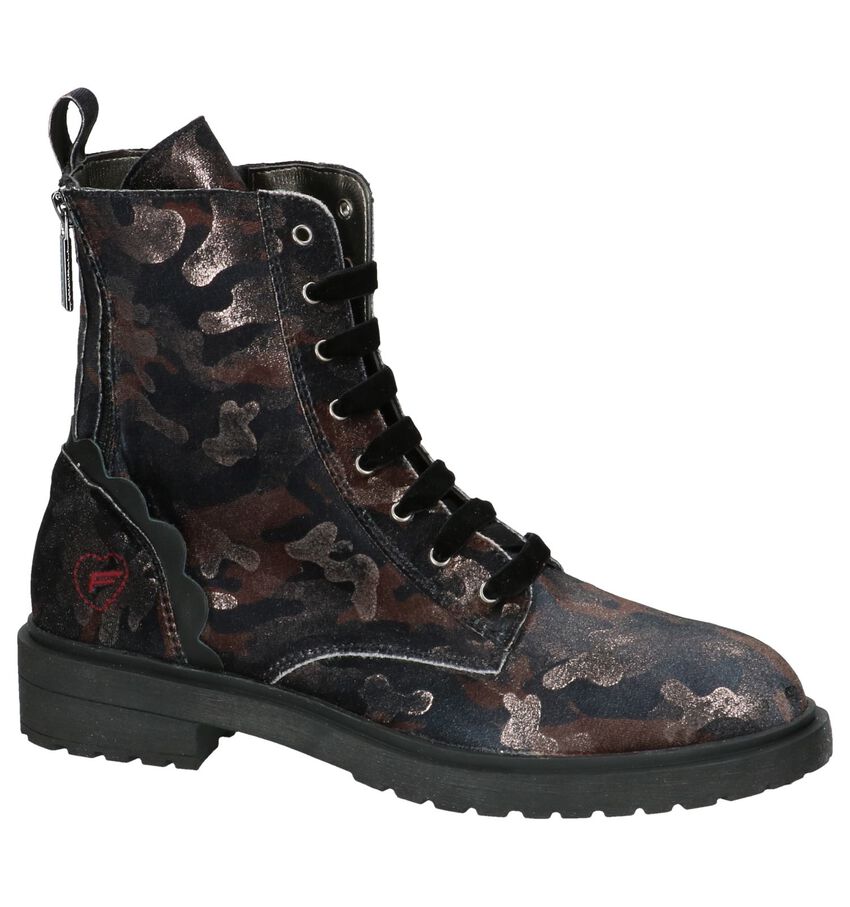 Zwarte Camouflage Print Boots Fornarina Kim fornarina kopen in de aanbieding