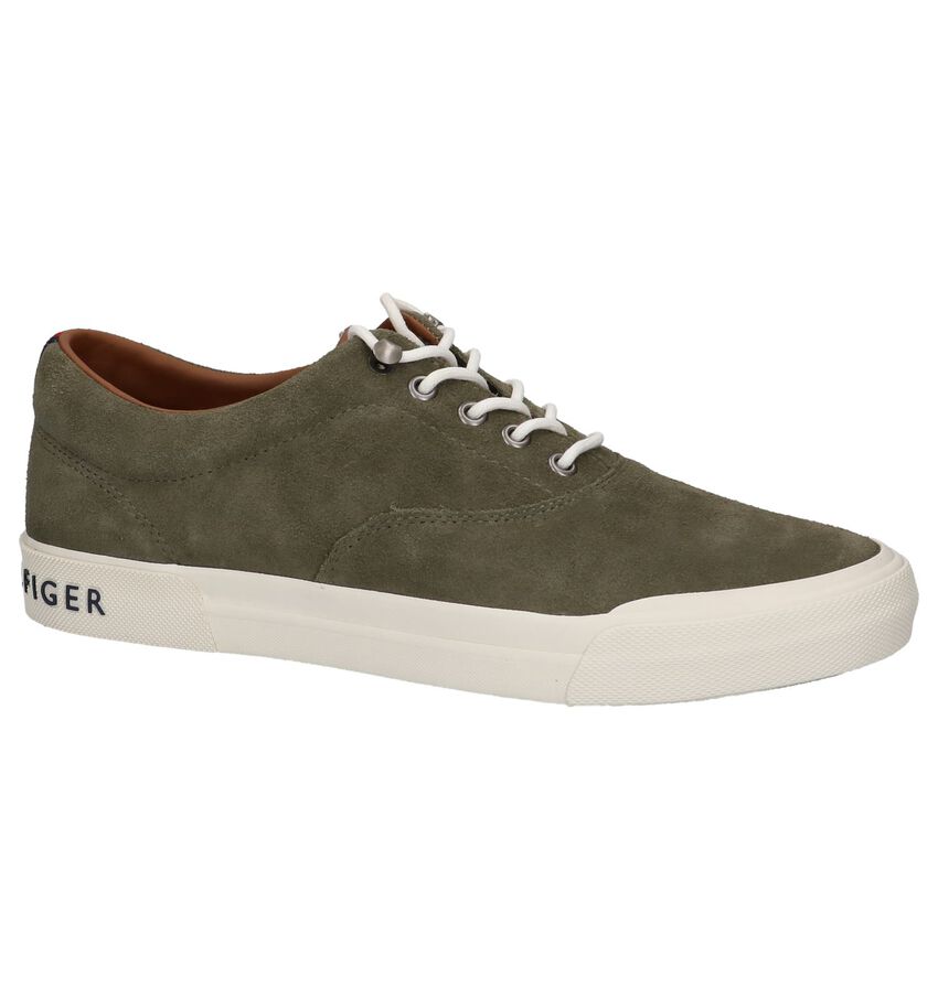 Kaki Lage Geklede Sneakers Tommy Hilfiger Heritage tommy hilfiger kopen in de aanbieding