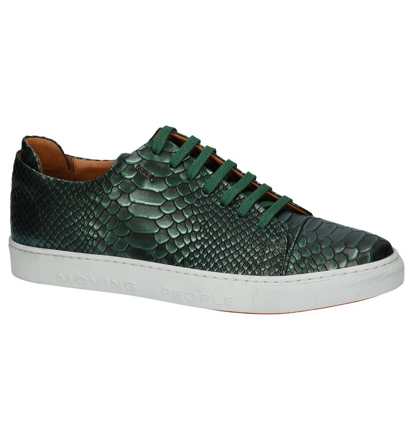 Donkergroene Lage Geklede Sneakers Melik Manzo melik kopen in de aanbieding