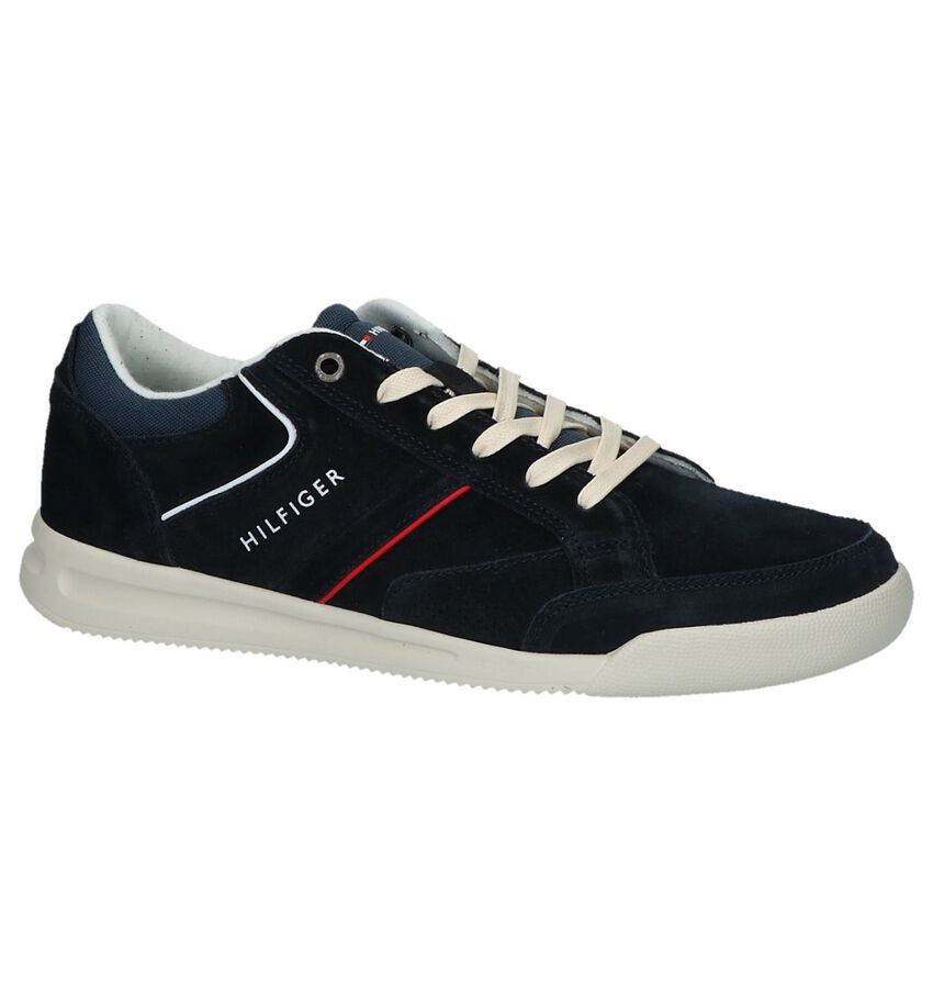 Donkerblauwe Lage Geklede Sneakers Tommy Hilfiger Corporate tommy hilfiger kopen in de aanbieding