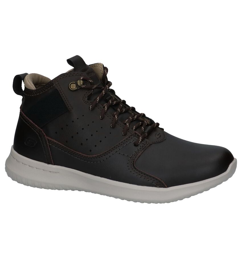 Skechers Delson Venego Donker Bruine Bottines Met Veter skechers kopen in de aanbieding Skechers Delson Venego Donker Bruine Bottines Met Veter skechers kopen in de aanbieding
