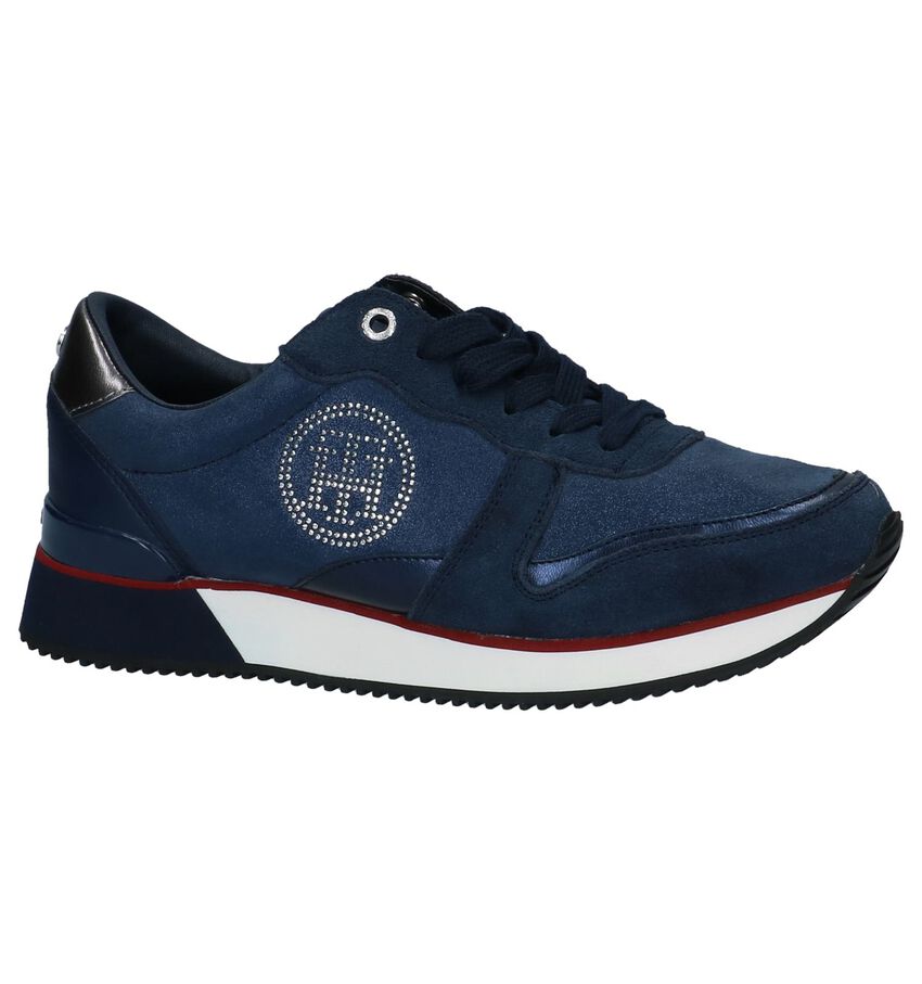 Donkerblauwe Sneakers Met Steentjes Tommy Hilfiger tommy hilfiger kopen in de aanbieding