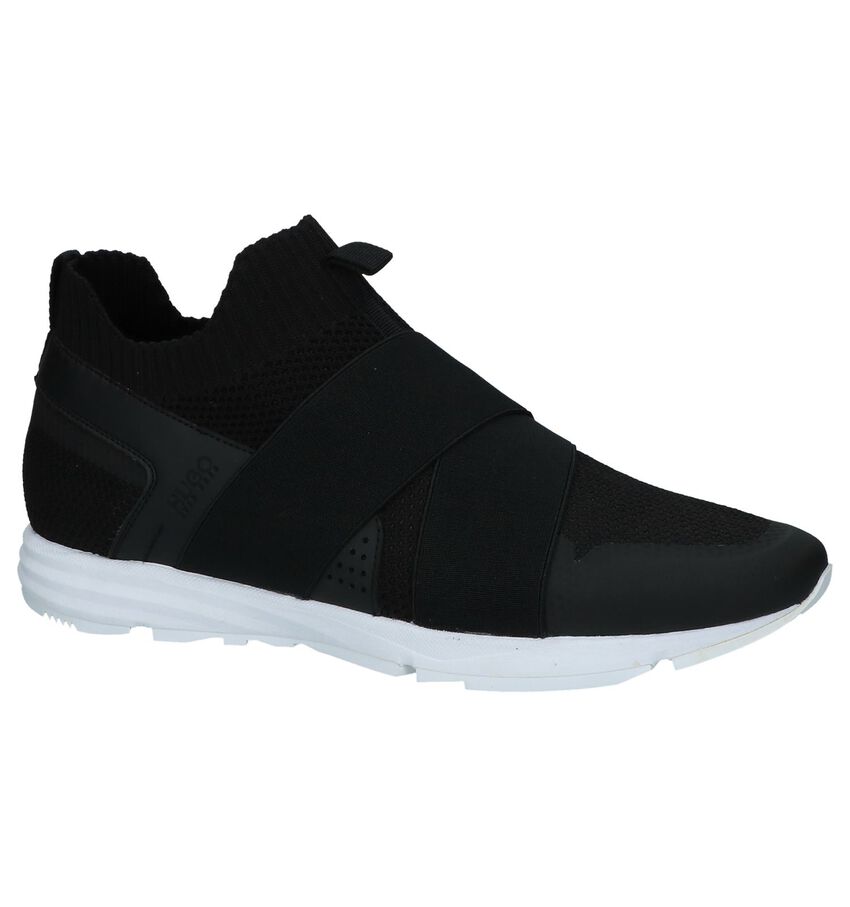 Zwarte Slip On Sneakers Hugo Boss Hybrid Runn hugo boss kopen in de aanbieding