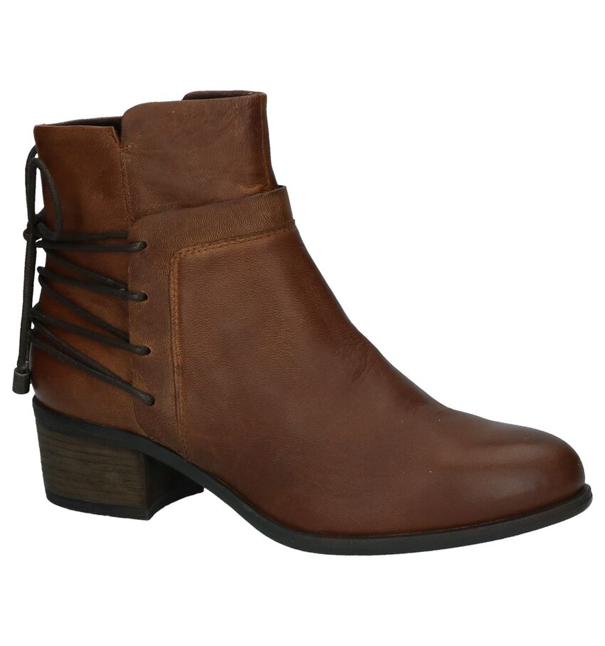Stoere Enkellaarzen Cognac Spm spm kopen in de aanbieding