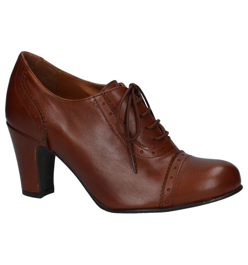 Cognac Veterschoen Op Hak Relance relance kopen in de aanbieding