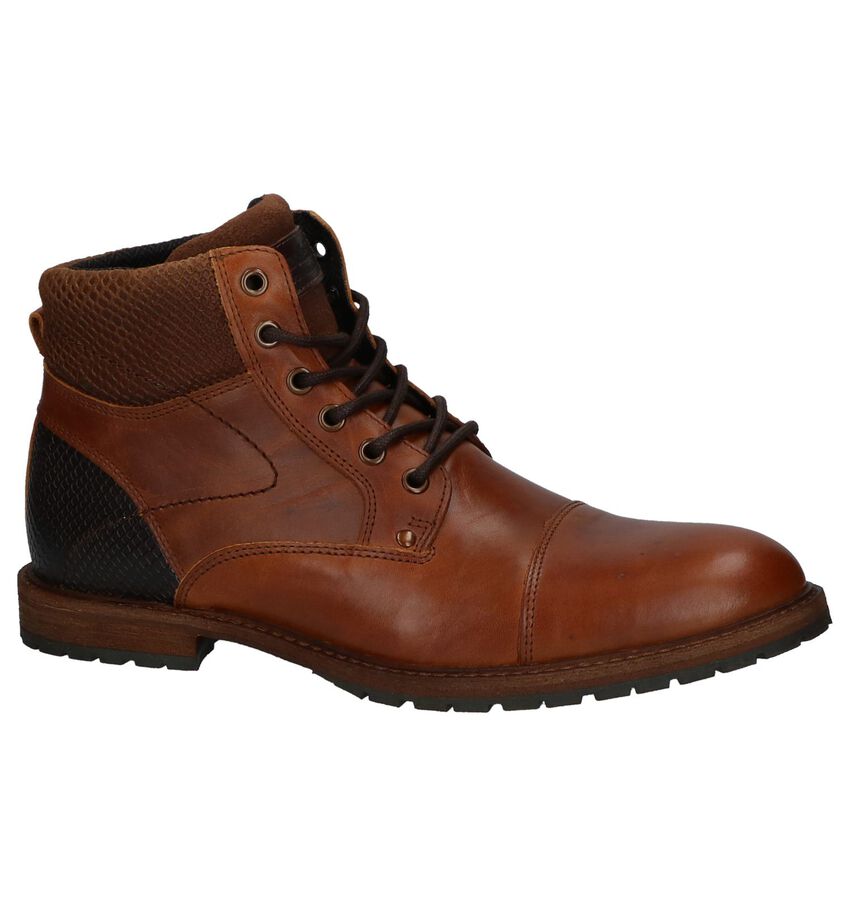 Bullboxer Geklede Veterboots Cognac bullboxer kopen in de aanbieding