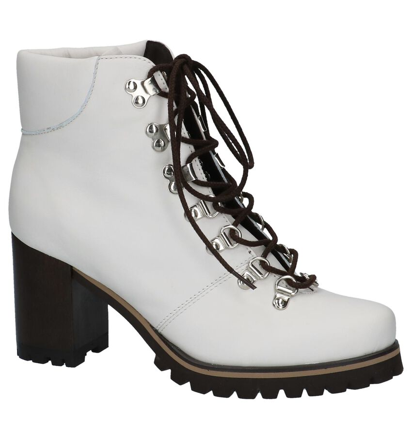 Stoere Enkellaarzen Pedro Miralles Ecru pedro miralles kopen in de aanbieding