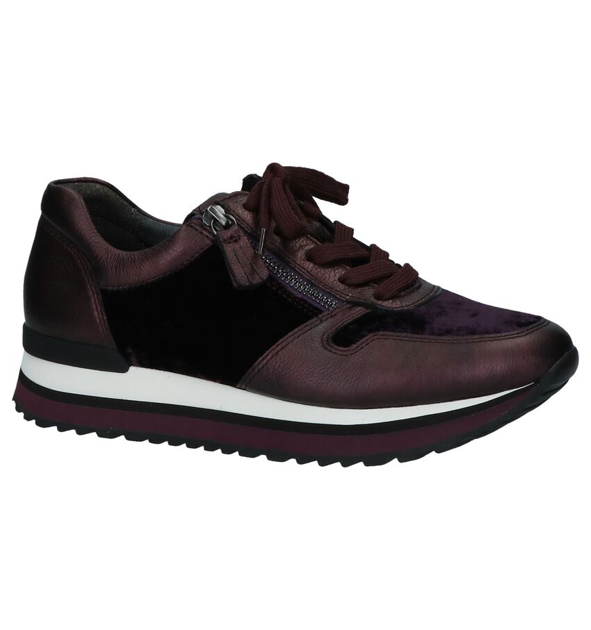 Paarse Geklede Sneakers Gabor Optifit Velours gabor kopen in de aanbieding