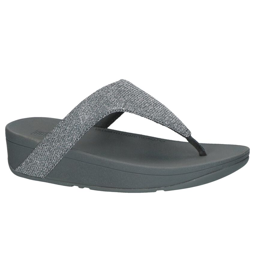 Zilveren Teenslippers Fitflop Lottie Glitzy Toe Post fitflop kopen in de aanbieding