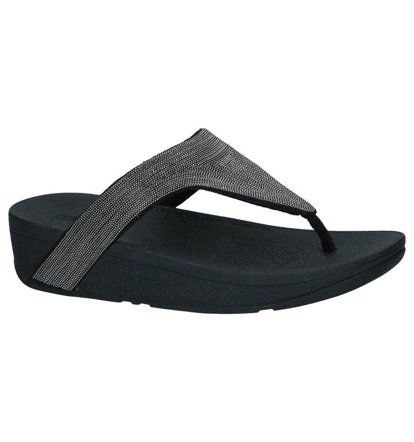 Zwarte Teenslippers Fitflop Lottie Shimmermesh fitflop kopen in de aanbieding