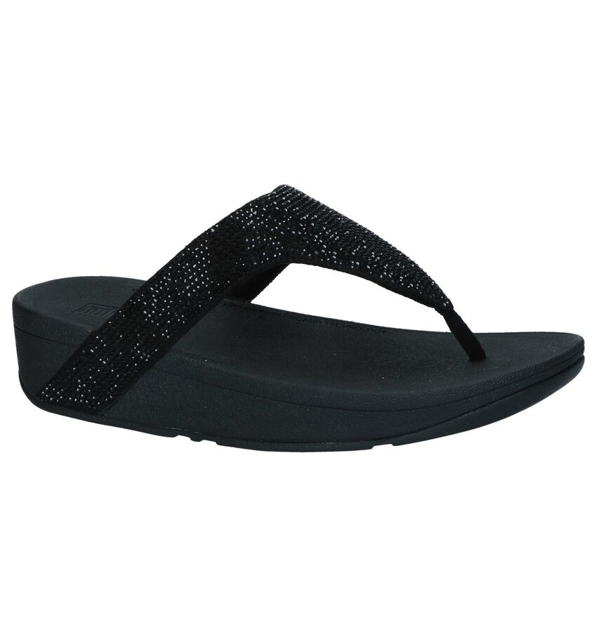 Zwarte Slippers Fitflop Lottie Shimmer Crystal fitflop kopen in de aanbieding