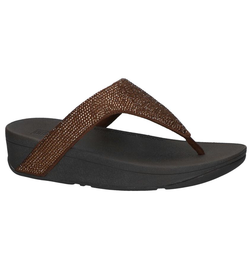 Bronzen Teenslippers Fitflop Lottie Shimmercrystal fitflop kopen in de aanbieding
