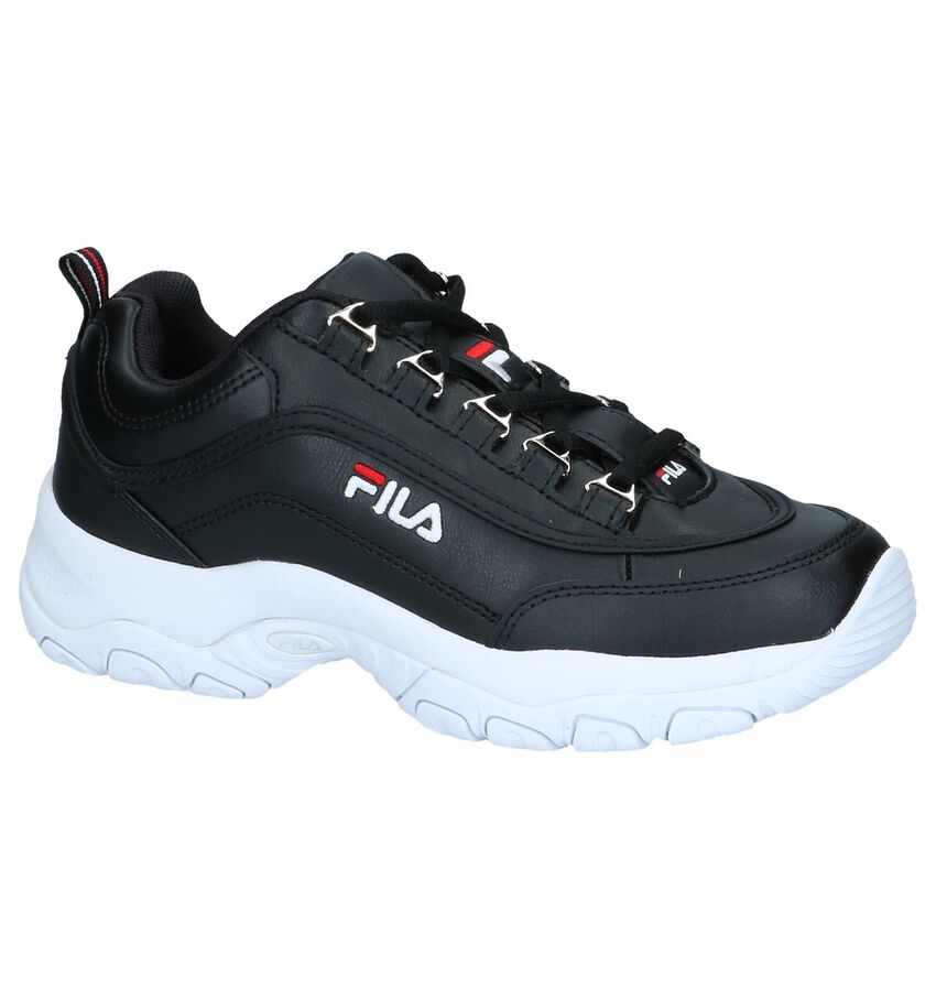 Fila Strada Low Zwarte Sneakers fila kopen in de aanbieding
