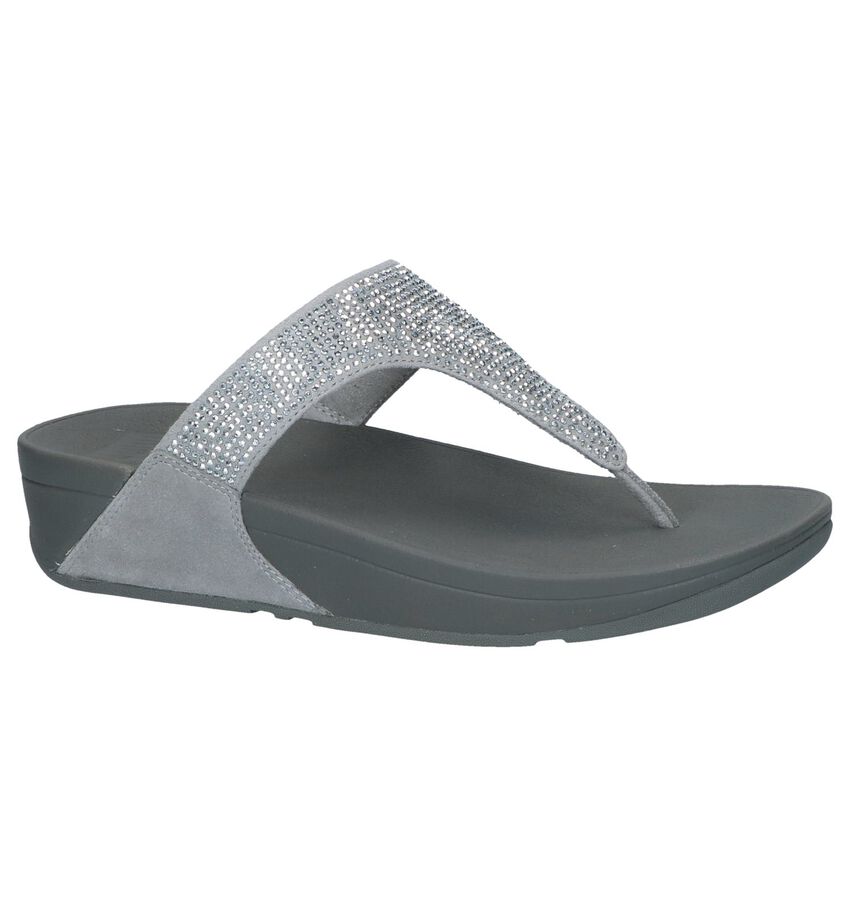 Zilveren Teenslippers Fitflop Slinky Rokkit Toe Post fitflop kopen in de aanbieding