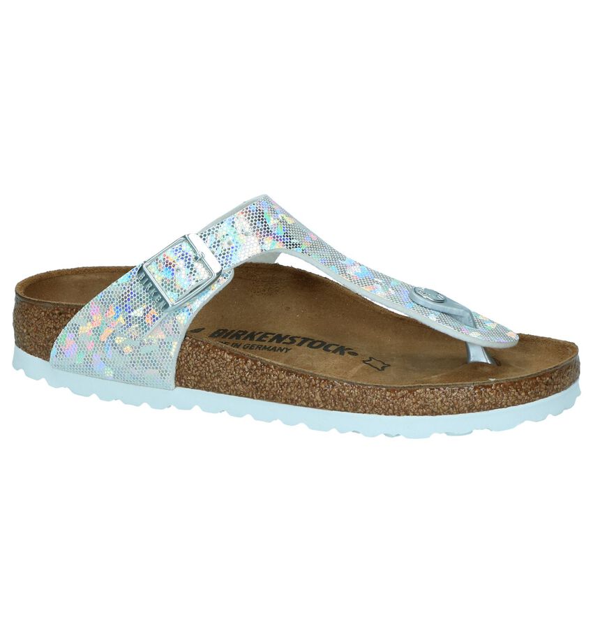 Zilveren Teenslippers Birkenstock Gizeh birkenstock kopen in de aanbieding
