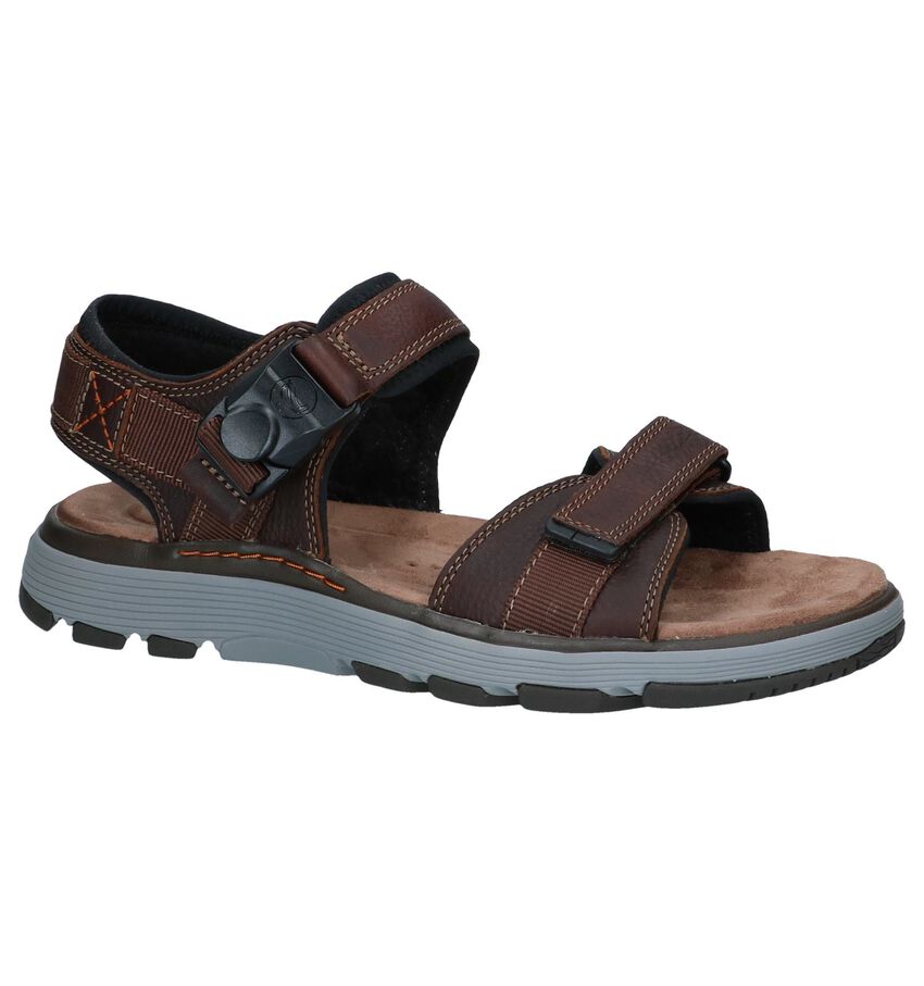 Donkerbruine Sandalen Unstructured By Clarks clarks kopen in de aanbieding