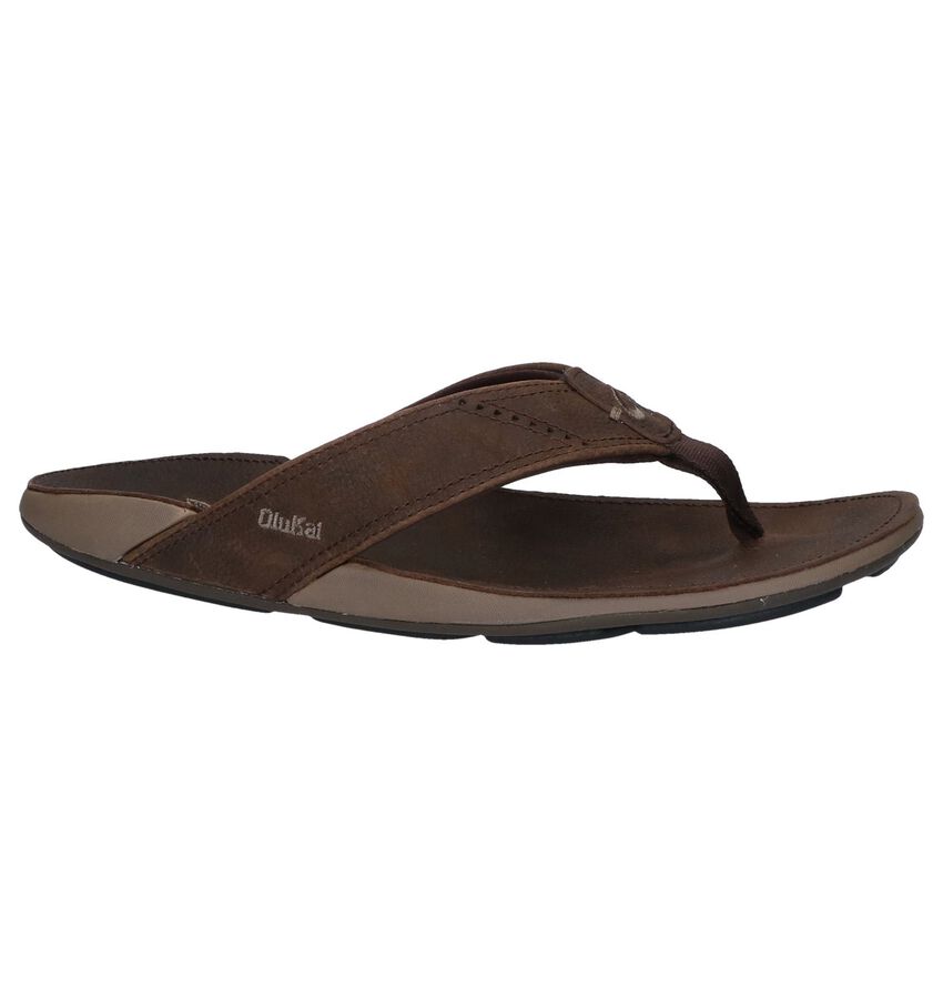 Bruine Teenslippers Olukai Nui olukai kopen in de aanbieding