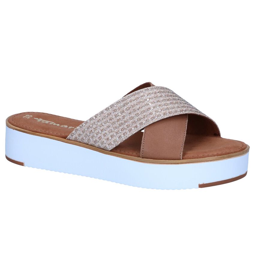 Cognac Slippers Met Dikke Zolen Tamaris tamaris kopen in de aanbieding