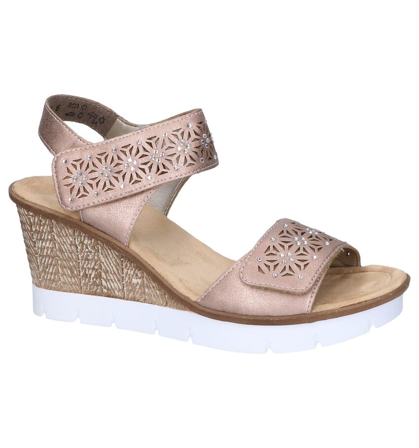 Metallic Roze Sandalen Rieker rieker kopen in de aanbieding