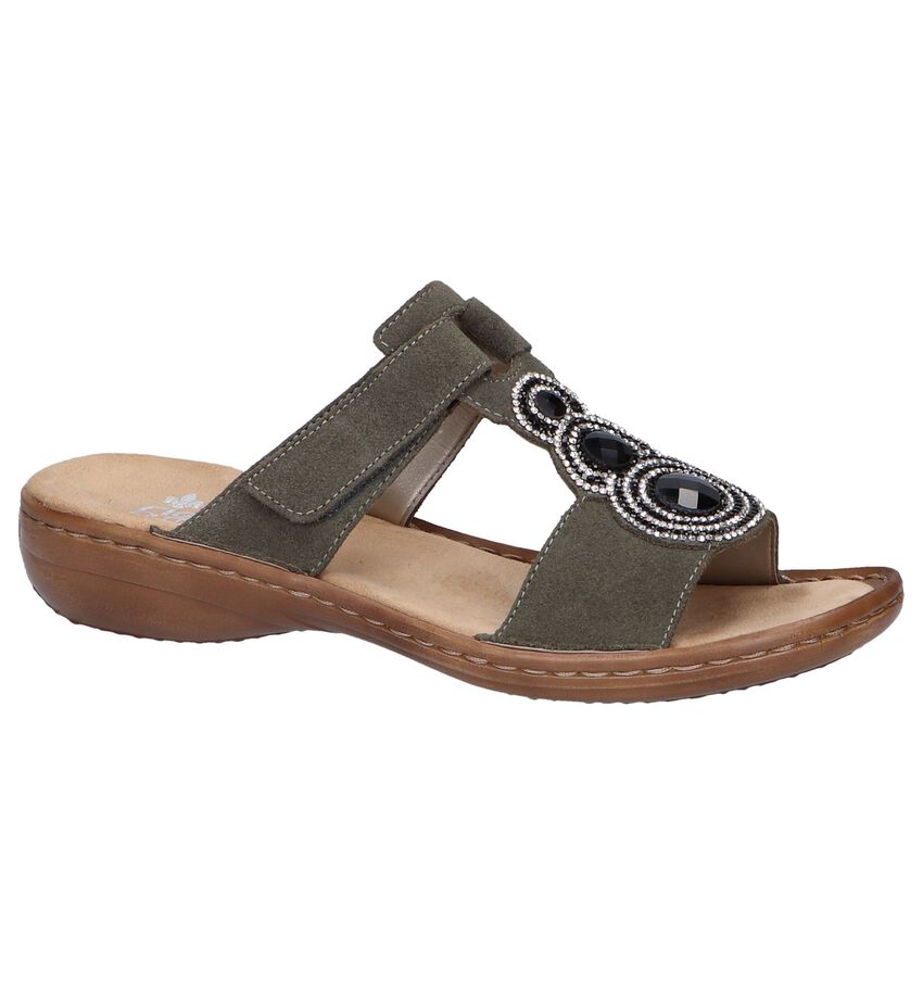 Kaki Slippers Rieker rieker kopen in de aanbieding Kaki Slippers Rieker rieker kopen in de aanbieding