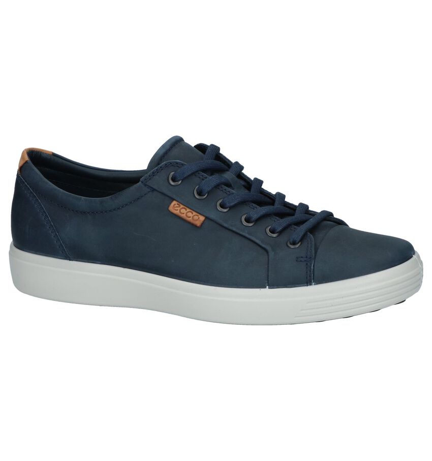 Donkerblauwe Casual Veterschoenen Ecco Soft 7 ecco kopen in de aanbieding