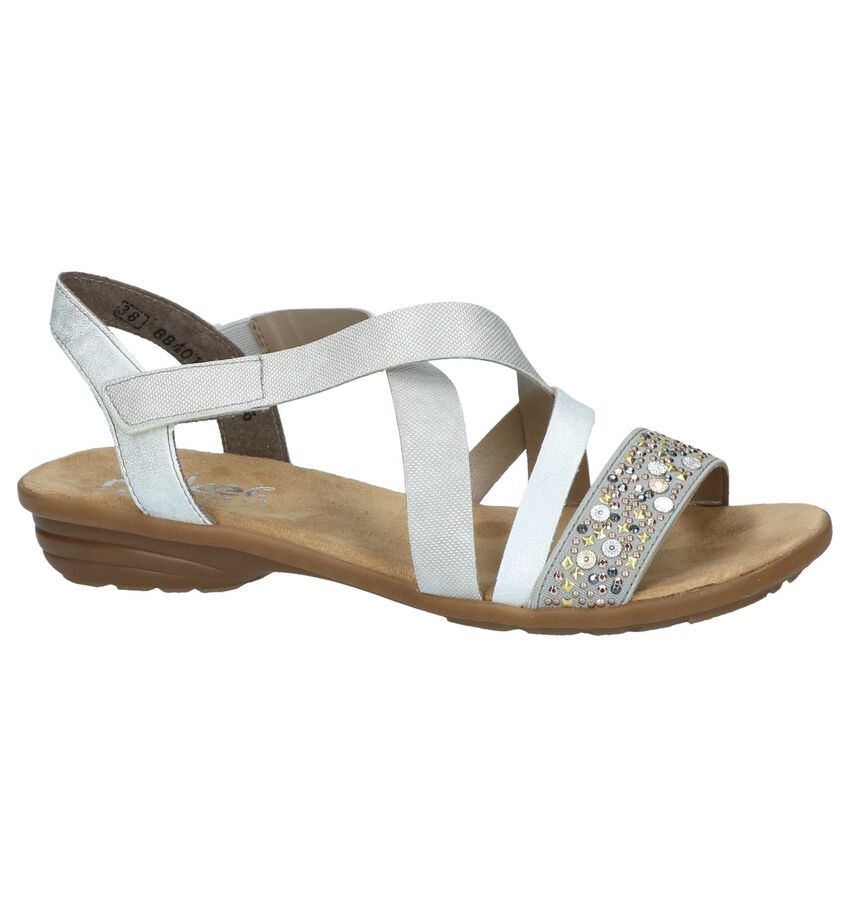 Zilveren Sandalen Met Studs Rieker rieker kopen in de aanbieding