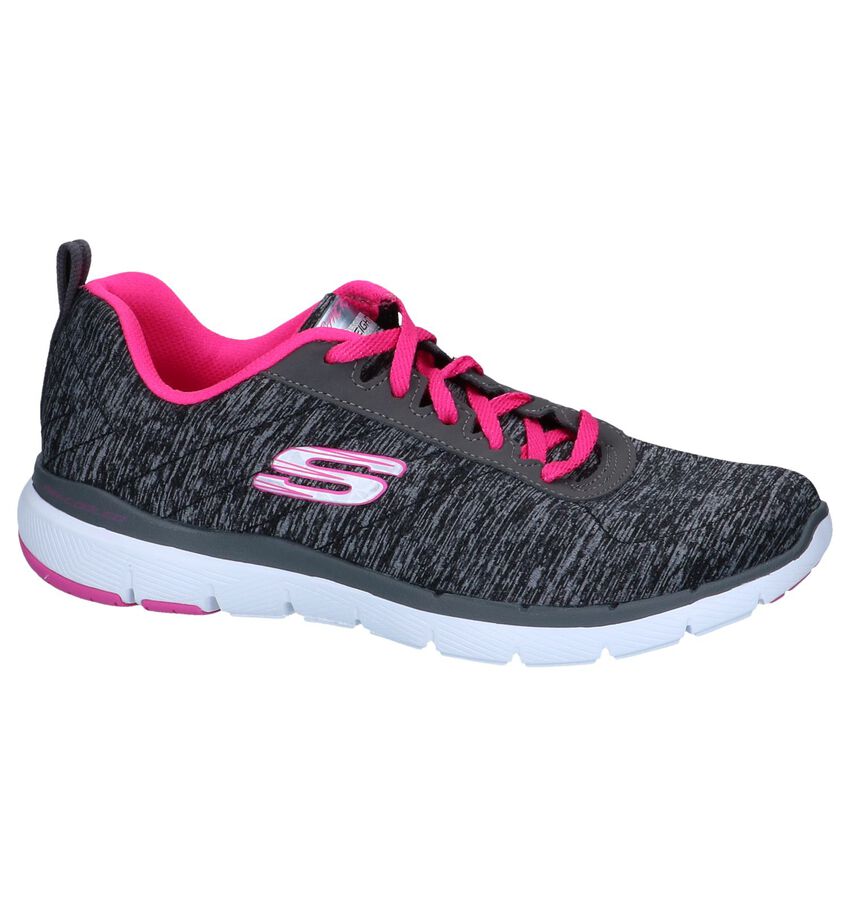 Donkergrijze Lage Sneakers Skechers Flex Appeal 30 skechers kopen in de aanbieding