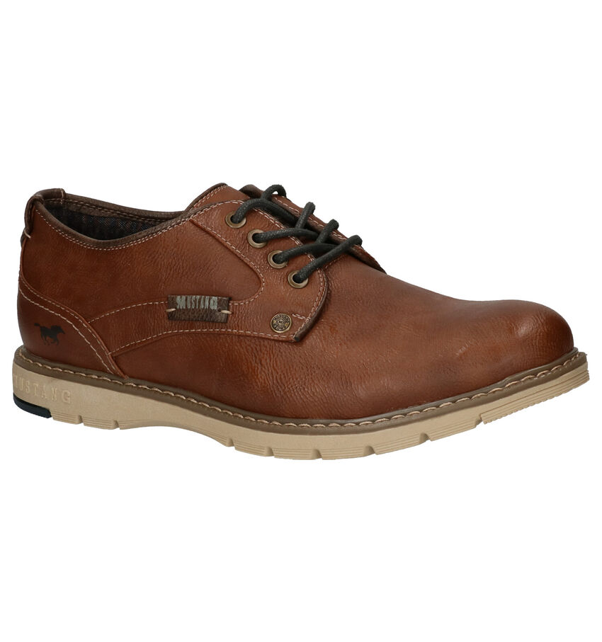 Mustang Cognac Veterschoenen mustang kopen in de aanbieding Mustang Cognac Veterschoenen mustang kopen in de aanbieding