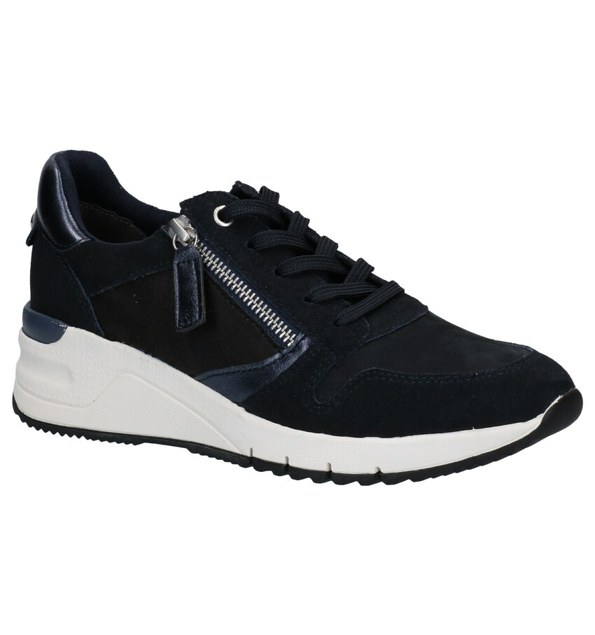 Tamaris Anna Leren 70s Sneakers Wit