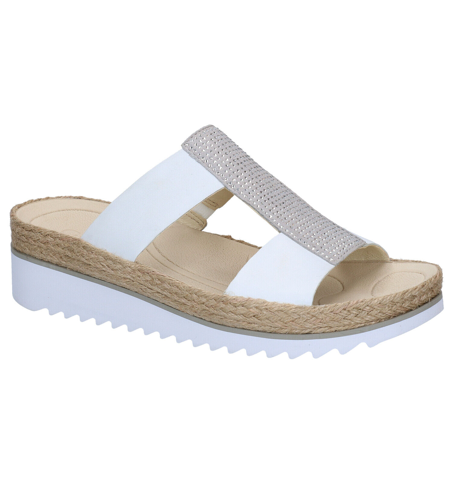 Gabor – 03.705.21 – Wit leer slipper – Elias Shoes – Schoenen webshop