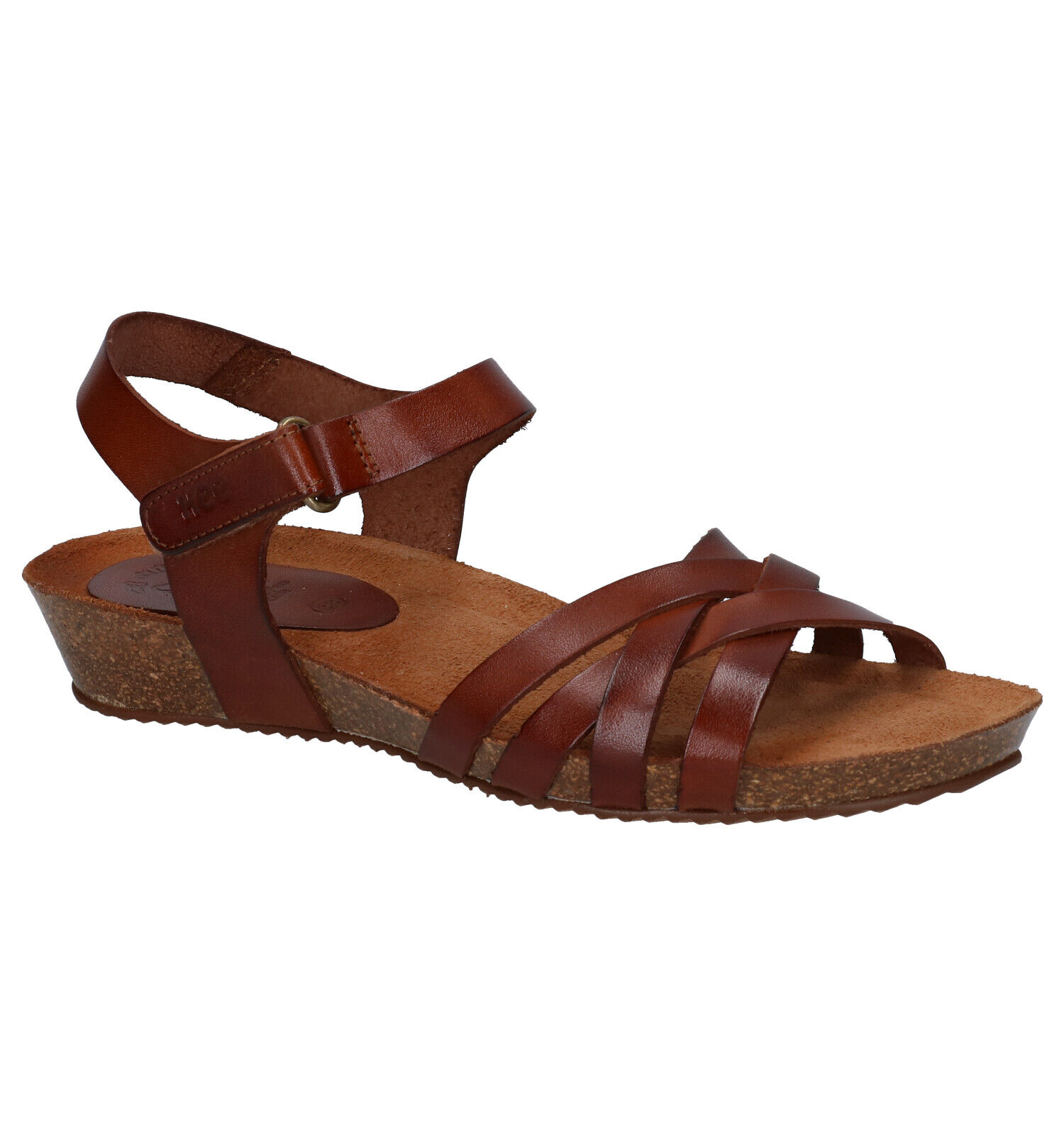 Hee Sandaal plat kurkzool kruisb. Zwart | Contessa Modeschoenen