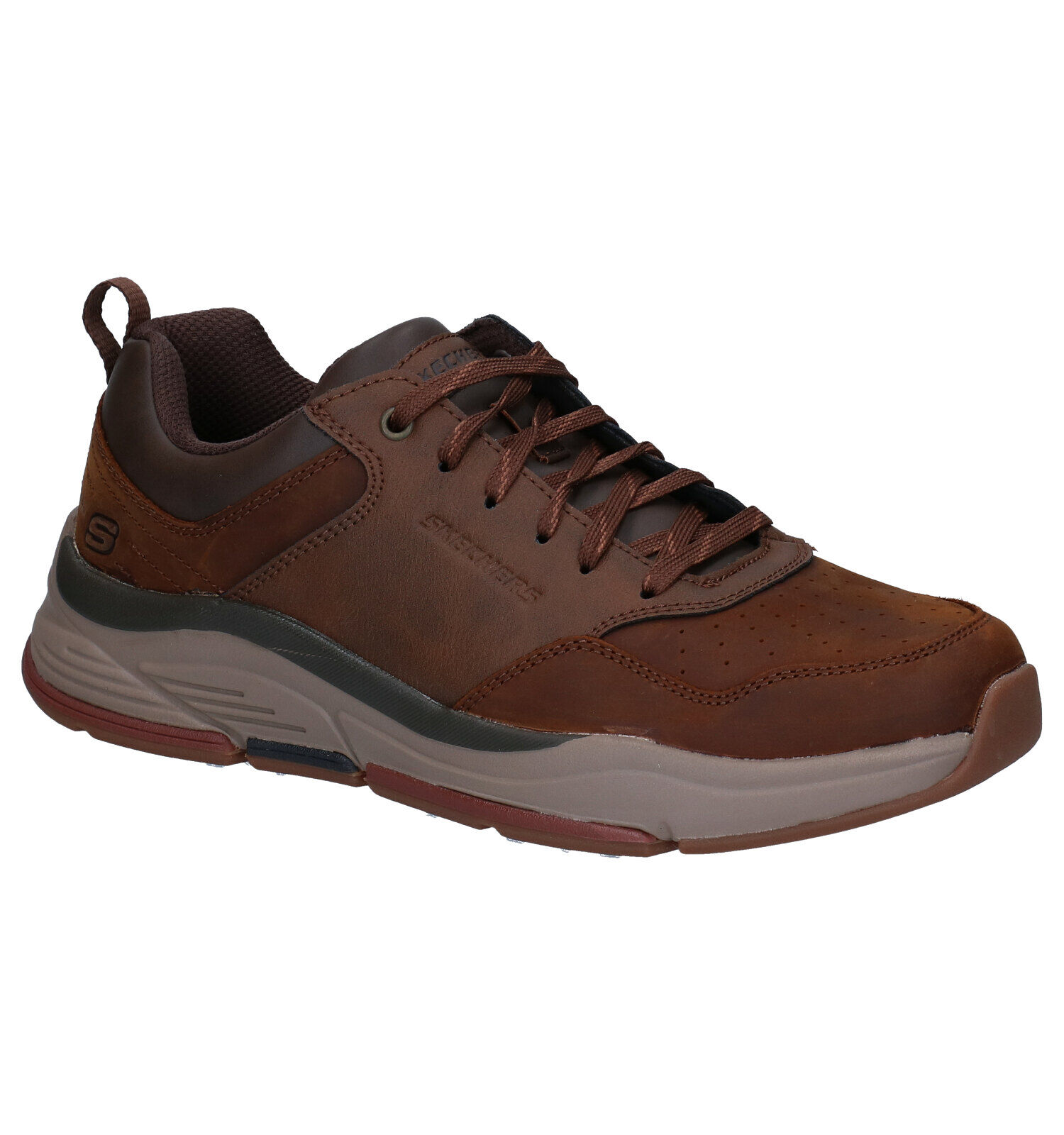 Skechers heren lage schoenen bruin | Torfs