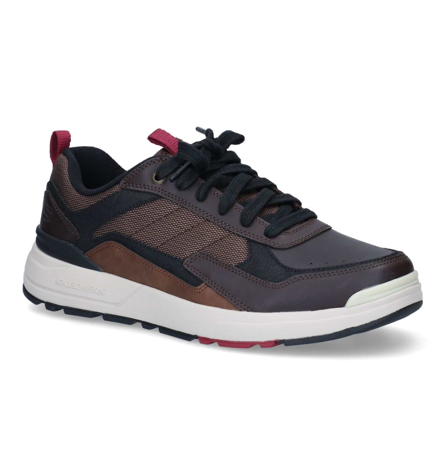 Skechers heren lage schoenen bruin | Torfs