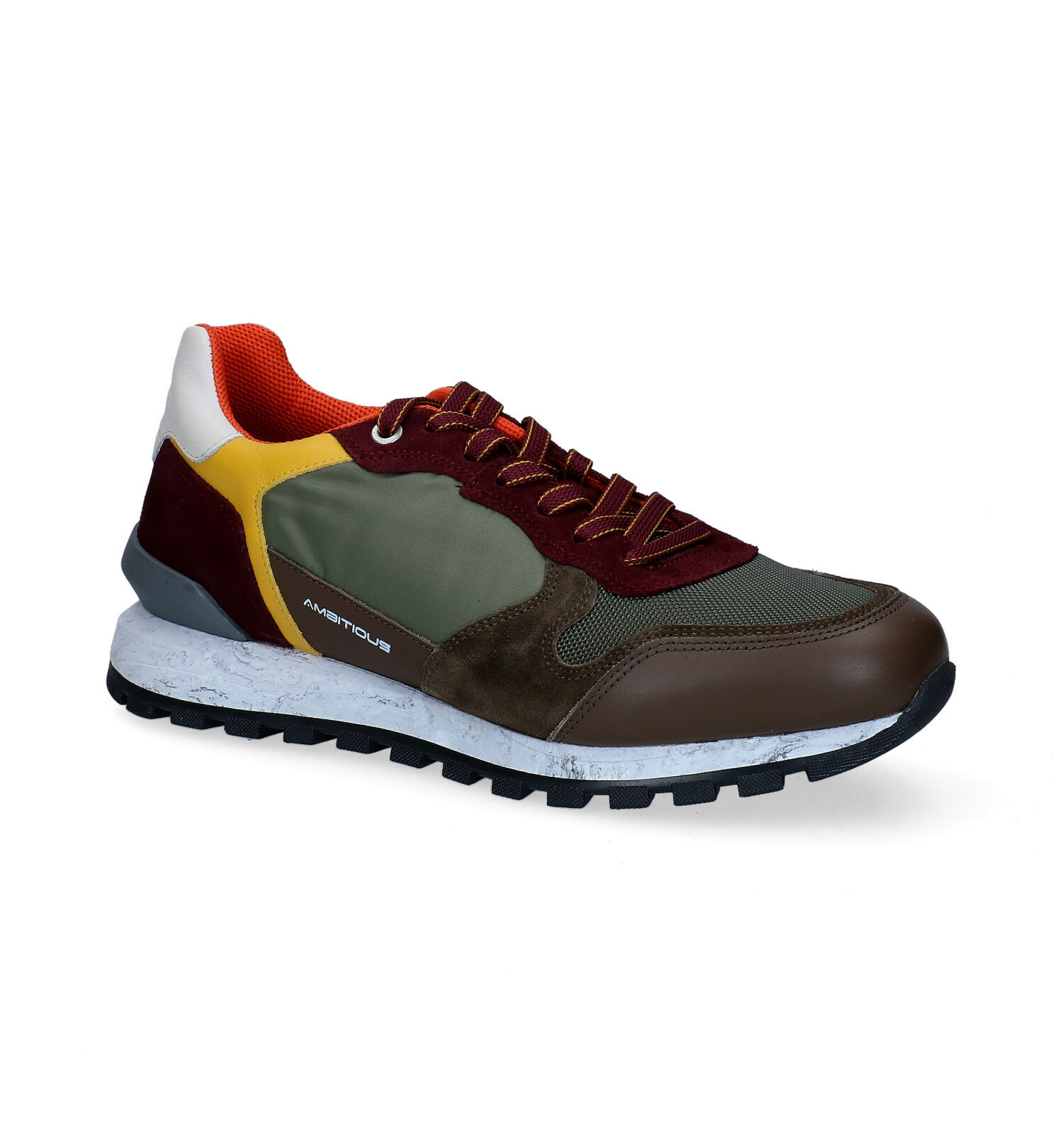 Ambitious heren sneakers laag 11539 kaki combi - Zweerts Schoenen