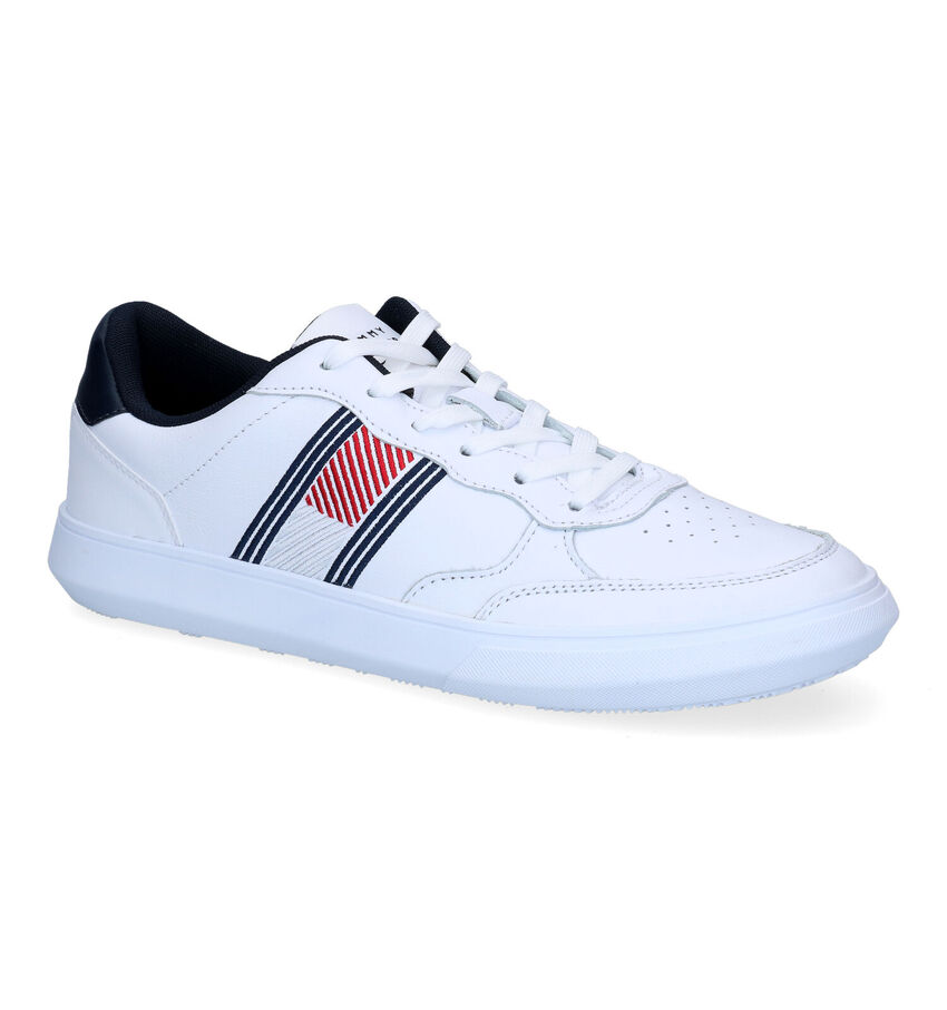 Tommy Hilfiger Essential Leather Cupsole Evo Witte Veterschoenen