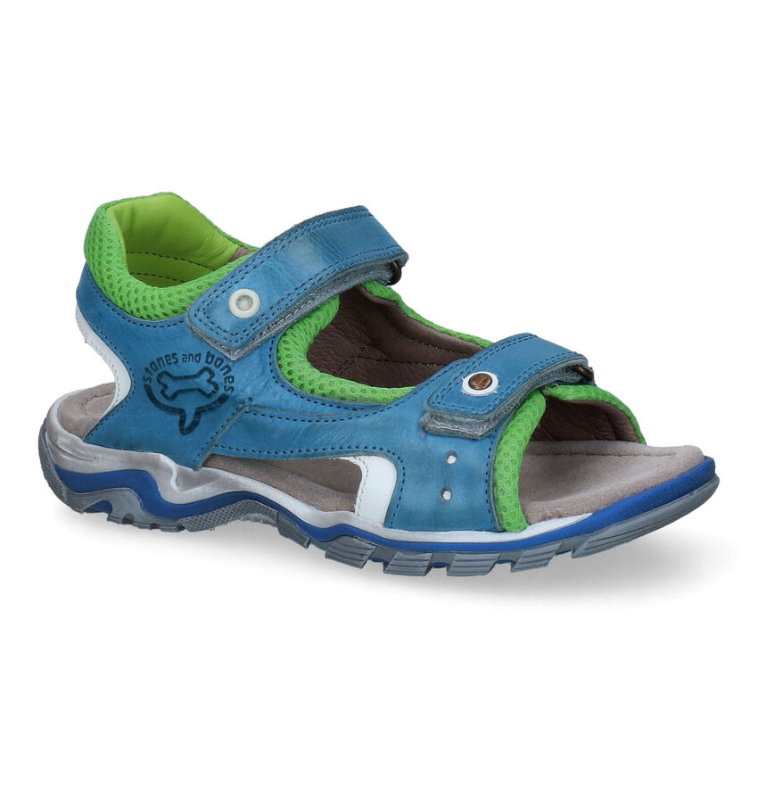 STONES and BONES Junto Blauwe Sandalen