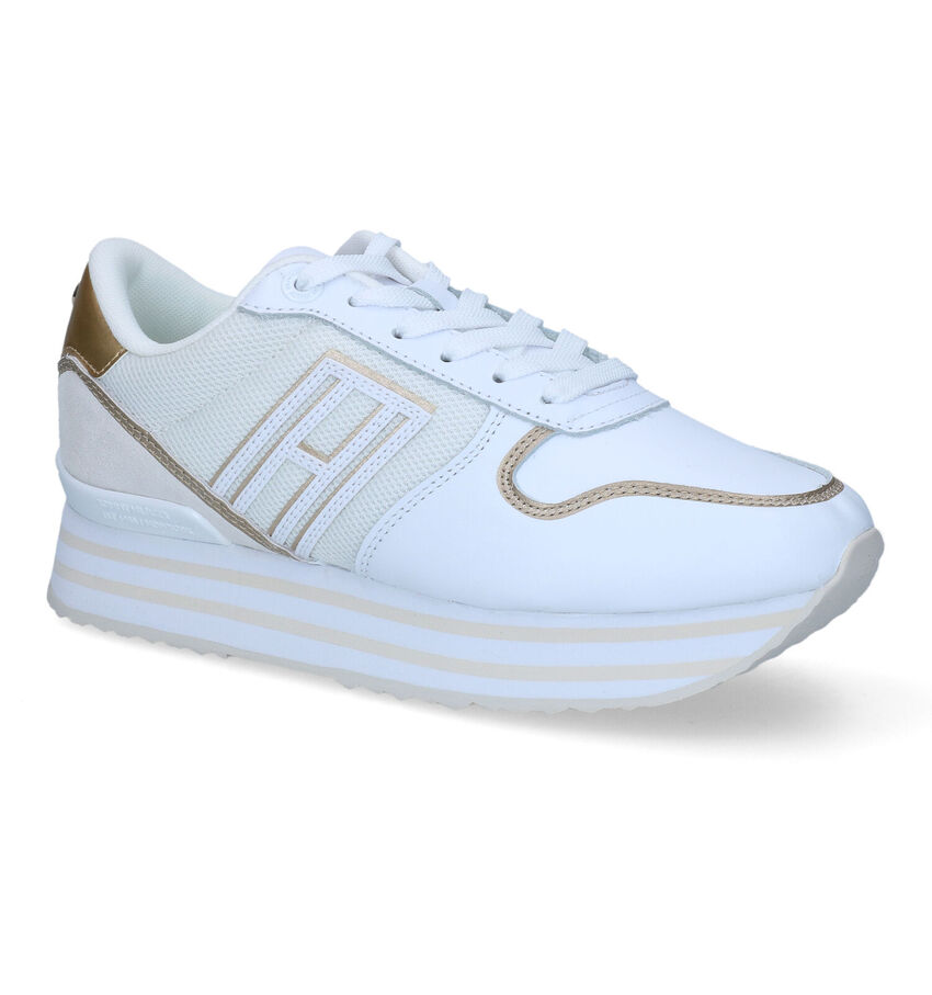 Tommy Hilfiger Mesh Flatform Witte Sneakers