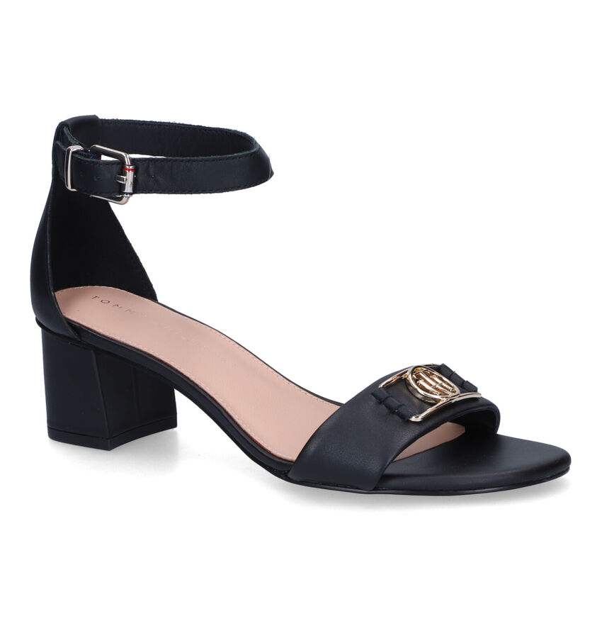 Tommy Hilfiger Hardware Mid Heel Sandales en Noir