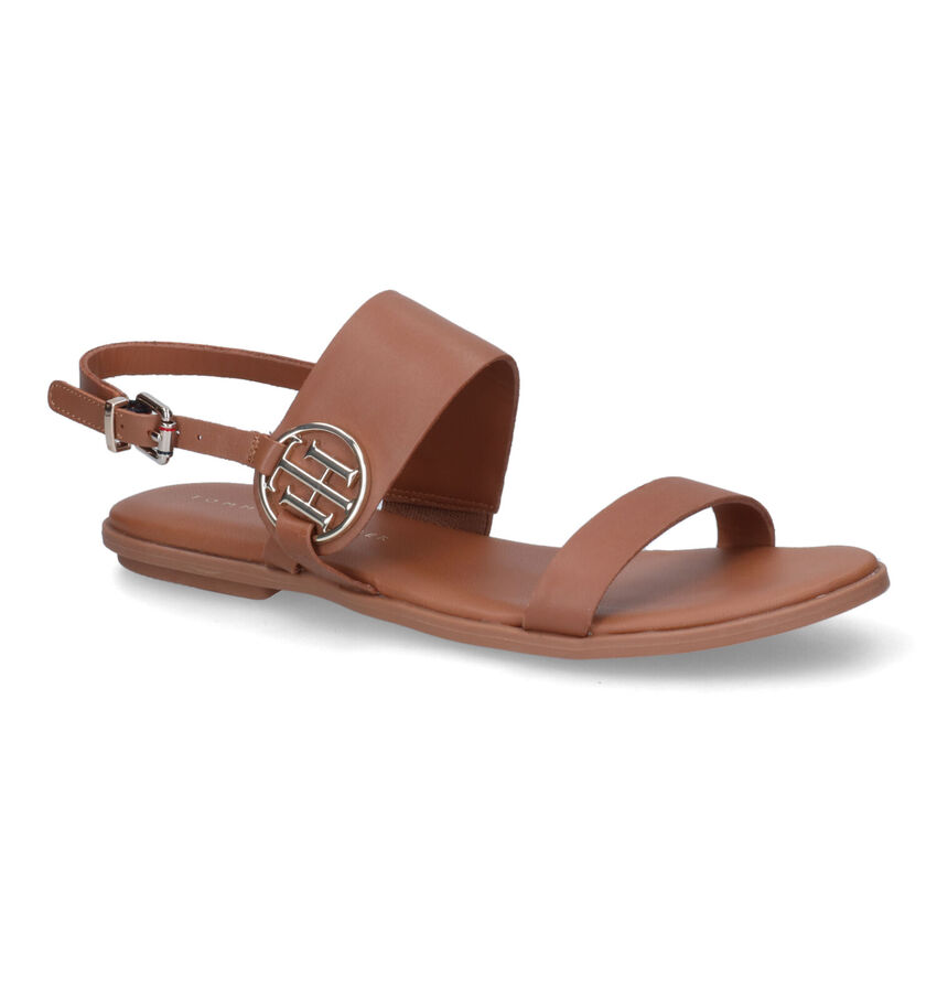 Tommy Hilfiger Round Flat Sandales en Cognac