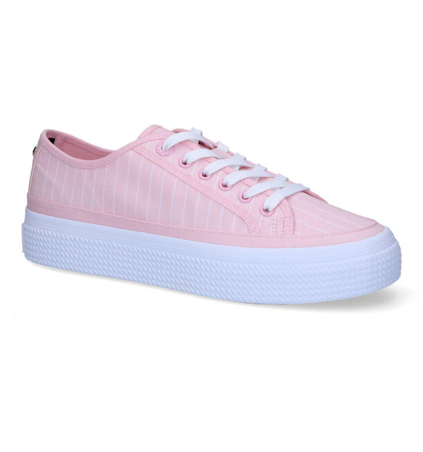 Tommy Hilfiger Essentiel Stripe Roze Sneakers
